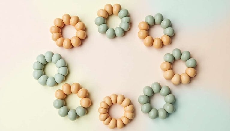 Lot De 4 Anneaux De Dentition En Bois Pour Bébé – Formes Animaux – Naturels Et Sûrs