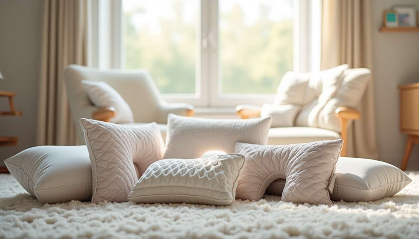 Les différentes formes et matières de coussins d'allaitement