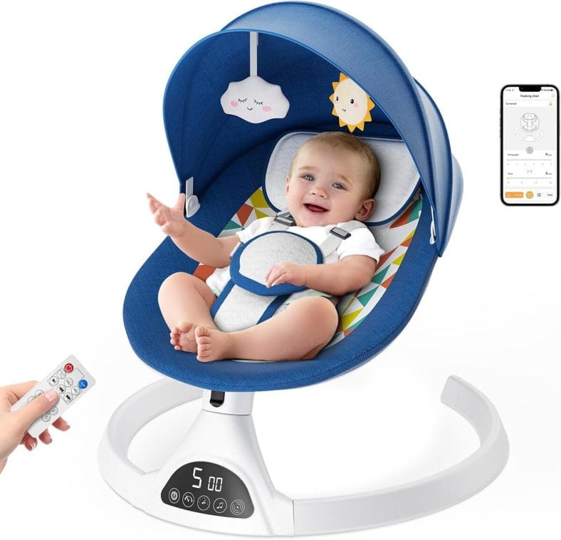 Transat électrique Bébé Avec Télécommande Et Bluetooth - 4 Vitesses De Balancement - Pour 0-24 Mois